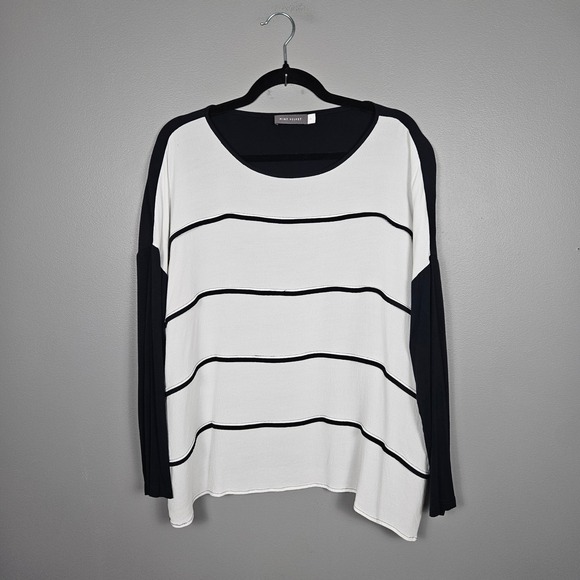 Mint Velvet Tops - Mint Velvet Womens Size 16 Striped Drop Shoulder Long Sleeve Top Navy Ivory